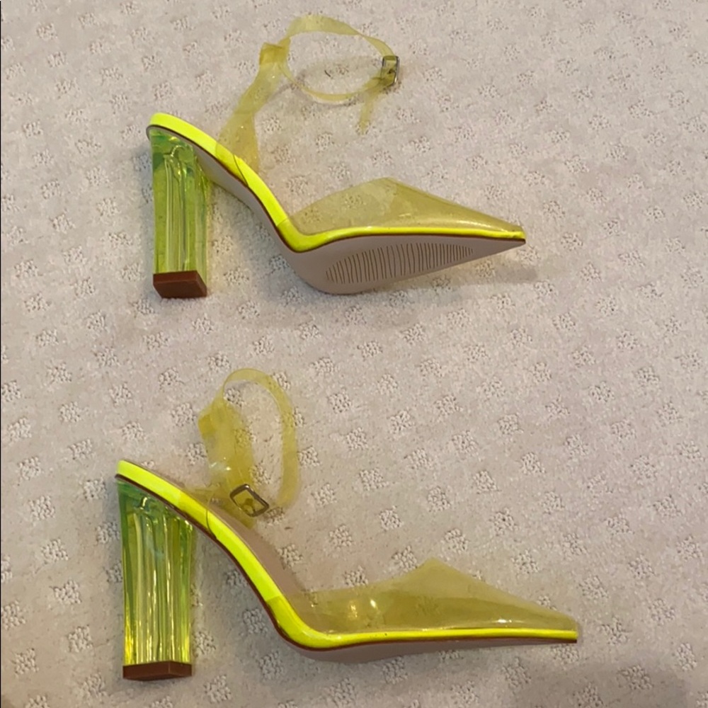 Nastygal Neon yellow pvc heels